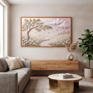 QUADRO EM ARTE PINTURA PAISAGEM ABSTRATA
